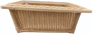 Wooden Frame Wicker Drawer Storage Basket