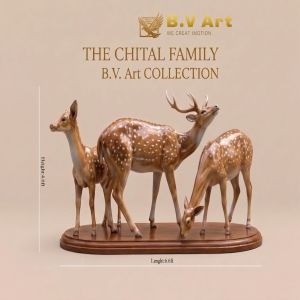 Fiber Deer Family Statue