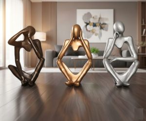 Handcrafted Metal Thicker Men Statue