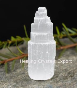 10cm White Selenite Mountain Crystal Tower