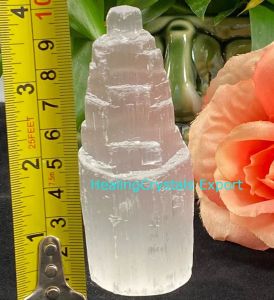 10cm White Selenite Mountain Crystal Tower