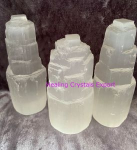 10cm White Selenite Mountain Crystal Tower