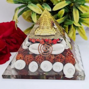 3 Inch Laxmi Shree Yantra Wealth Crystal Pyramid