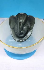 3 Inch Pyrite Ganesha Idol Money Bowl