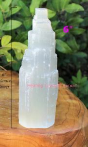 6 Inch White Selenite Crystal Tower