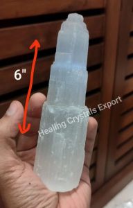 6 Inch White Selenite Crystal Tower