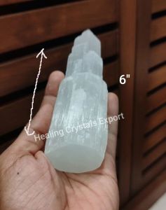 6 Inch White Selenite Crystal Tower