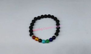 7 Chakra Lava Stone Beaded Stretch Bracelet