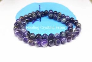 Amethyst Polished Beaded Stretch Bracelet