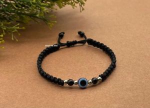 Black Evil Eye Adjustable Crystal Bracelet