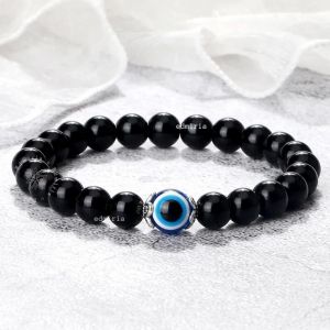 Black Evil Eye Adjustable Crystal Bracelet