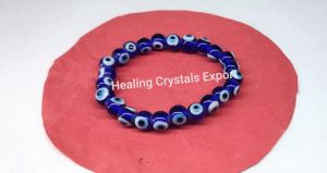 Blue Evil Eye Beaded Crystal Bracelet