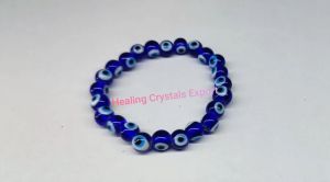 Blue Evil Eye Beaded Crystal Bracelet