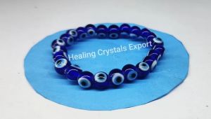 Blue Evil Eye Beaded Crystal Bracelet