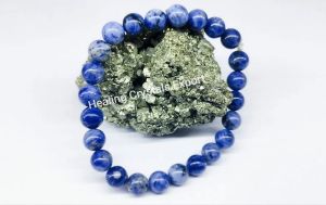 Blue Sodalite Polished Beaded Stretch Bracelet
