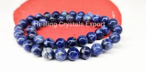 Blue Sodalite Polished Beaded Stretch Bracelet