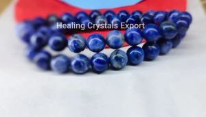 Blue Sodalite Polished Beaded Stretch Bracelet