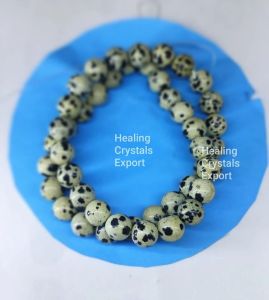 Dalmatian Jasper Spotted Beaded Stretch Bracelet