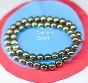 Golden Hematite Metallic Beaded Stretch Bracelet