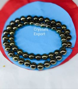 Golden Hematite Metallic Beaded Stretch Bracelet
