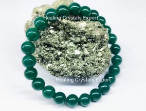 Green Jade Smooth Beaded Stretch Bracelet