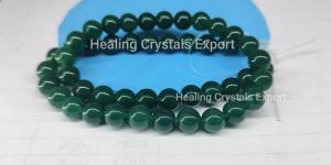 Green Jade Smooth Beaded Stretch Bracelet