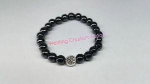 Hematite Polished Beaded Stretch Bracelet