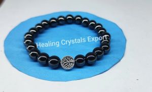 Hematite Polished Beaded Stretch Bracelet
