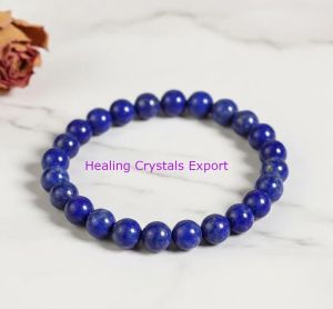 Lapis Lazuli Deep Blue Beaded Stretch Bracelet