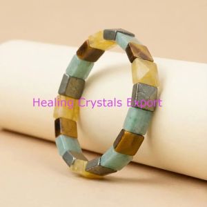 Money Magnet Pyramid Multistone Stretch Bracelet