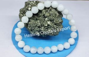 Moonstone Polished Beaded Stretch Bracelet