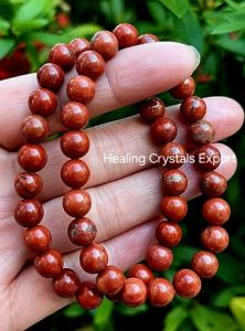 Natural Red Jasper Beaded Stretchable Bracelet