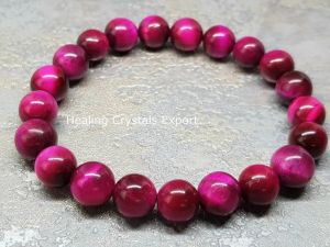 Pink Tiger Eye Beaded Bracelet