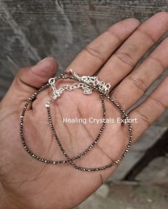 Pyrite Beaded Crystal Anklet Chain
