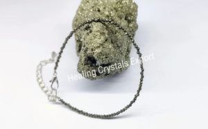 Pyrite Beaded Crystal Anklet Chain