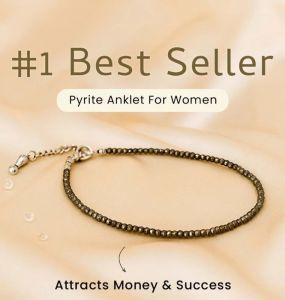 Pyrite Beaded Crystal Anklet Chain