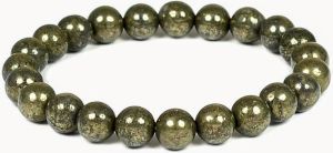 Pyrite Metallic Beaded Stretch Bracelet