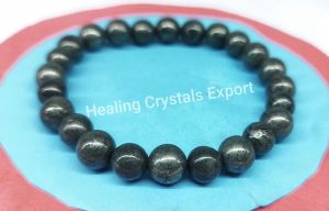 Pyrite Metallic Beaded Stretch Bracelet