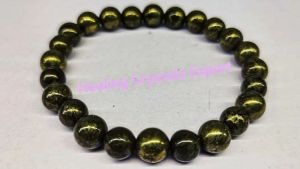 Pyrite Metallic Beaded Stretch Bracelet