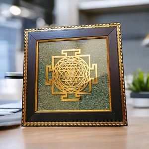 Pyrite Shree Yantra Gold Plated Frame