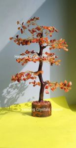 red carnelian chip crystal gemstone tree