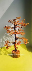 red carnelian chip crystal gemstone tree