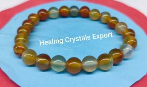 Red Carnelian Polished Beaded Stretch Bracelet