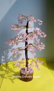 Rose Quartz Chip Crystal Decor Tree