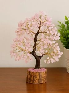 Rose Quartz Chip Crystal Decor Tree