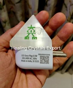 Selenite Pyramid LED Plug in Crystal Lamp