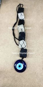 selenite tourmaline evil eye protection hanging decoration