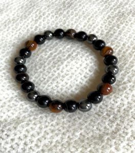 Triple Protection Mixed Stone Beaded Stretch Bracelet