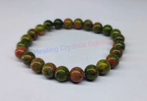 Unakite Mixed Tone Beaded Stretch Bracelet