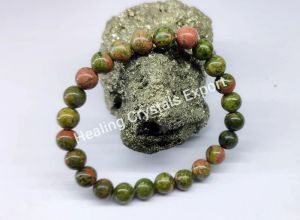 Unakite Mixed Tone Beaded Stretch Bracelet